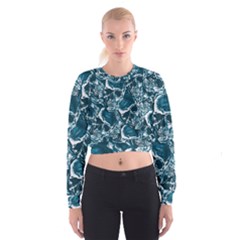 Skull Pattern Cropped Sweatshirt by ValentinaDesign