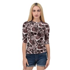 Skull Pattern Quarter Sleeve Tee