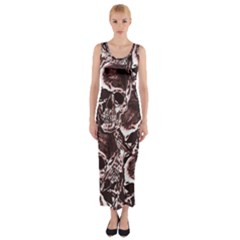 Skull Pattern Fitted Maxi Dress by ValentinaDesign