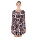 Skull pattern Long Sleeve Velvet V-neck Dress View1