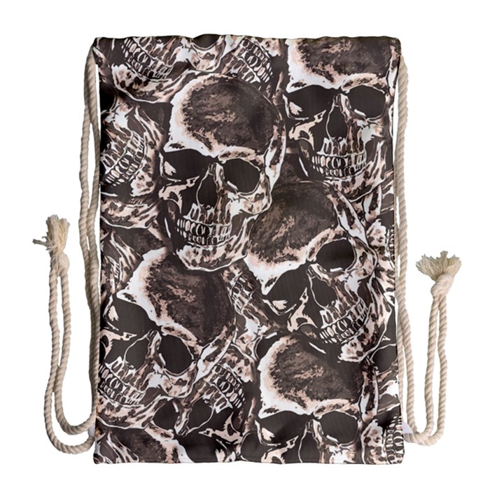 Skull pattern Drawstring Bag (Large)