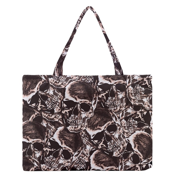 Skull pattern Medium Zipper Tote Bag