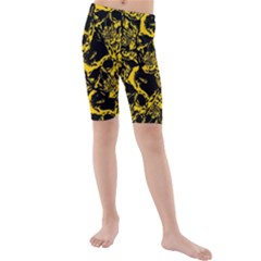 Skull Pattern Kids  Mid Length Swim Shorts by ValentinaDesign