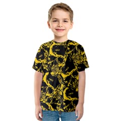 Skull Pattern Kids  Sport Mesh Tee