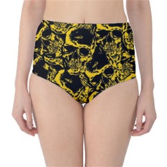 Skull Pattern High-waist Bikini Bottoms