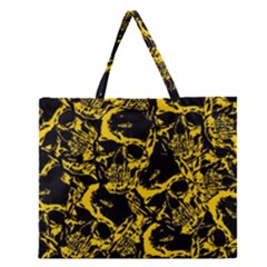 Skull Pattern Zipper Large Tote Bag by ValentinaDesign