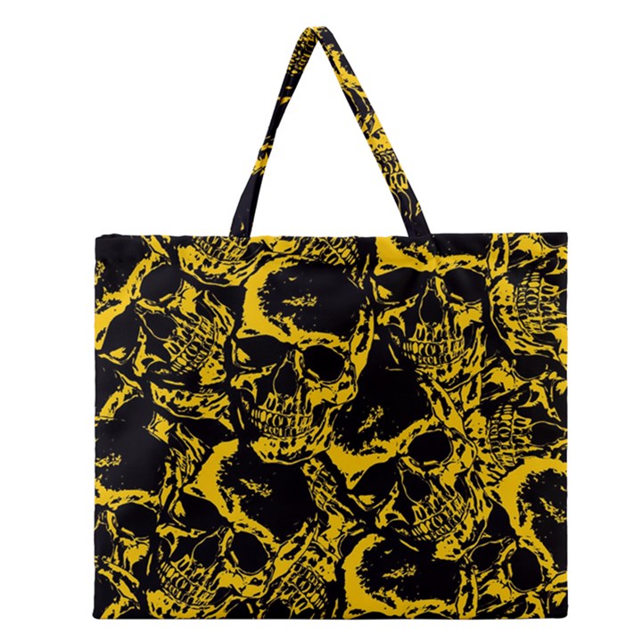 Skull pattern Zipper Large Tote Bag