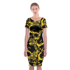 Skull Pattern Classic Short Sleeve Midi Dress by ValentinaDesign