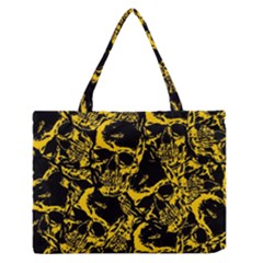 Skull Pattern Medium Zipper Tote Bag by ValentinaDesign