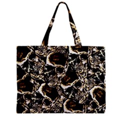 Skull Pattern Zipper Mini Tote Bag by ValentinaDesign