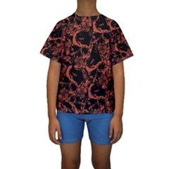 Skull Pattern Kids  Short Sleeve Swimwear by ValentinaDesign