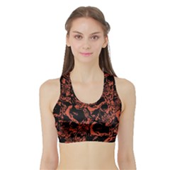 Skull Pattern Sports Bra With Border