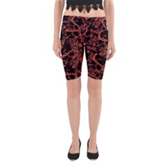 Skull Pattern Yoga Cropped Leggings by ValentinaDesign