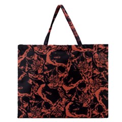 Skull Pattern Zipper Large Tote Bag by ValentinaDesign