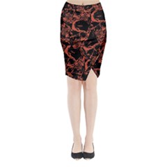 Skull Pattern Midi Wrap Pencil Skirt