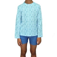 Floral pattern Kids  Long Sleeve Swimwear