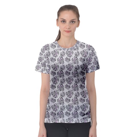 Floral Pattern Women s Sport Mesh Tee by ValentinaDesign