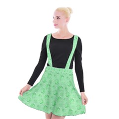 Floral Pattern Suspender Skater Skirt