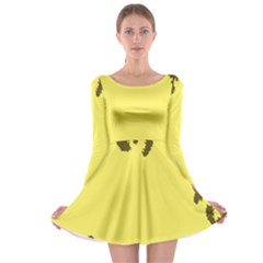 Banner Polkadot Yellow Grey Spot Long Sleeve Skater Dress by Mariart