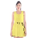 Banner Polkadot Yellow Grey Spot Scoop Neck Skater Dress View1