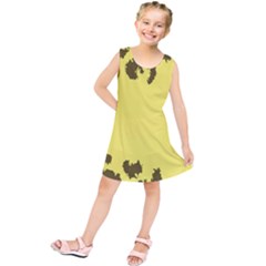 Banner Polkadot Yellow Grey Spot Kids  Tunic Dress by Mariart