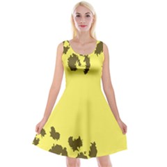 Banner Polkadot Yellow Grey Spot Reversible Velvet Sleeveless Dress by Mariart