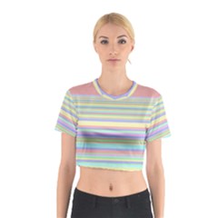 All Ratios Color Rainbow Pink Yellow Blue Green Cotton Crop Top by Mariart