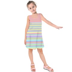 All Ratios Color Rainbow Pink Yellow Blue Green Kids  Sleeveless Dress by Mariart