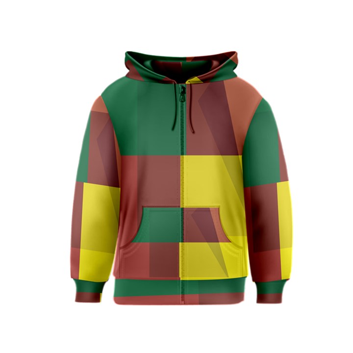 Albers Out Plaid Green Pink Yellow Red Line Kids  Zipper Hoodie