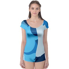 Blue Polka Boyleg Leotard  by Mariart