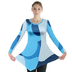 Blue Polka Long Sleeve Tunic  by Mariart