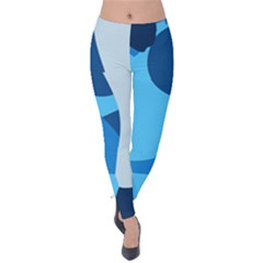 Blue Polka Velvet Leggings by Mariart