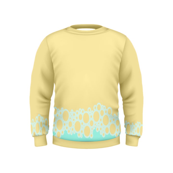 Bubbles Yellow Blue White Polka Kids  Sweatshirt