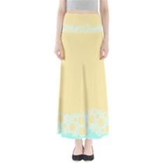 Bubbles Yellow Blue White Polka Maxi Skirts by Mariart