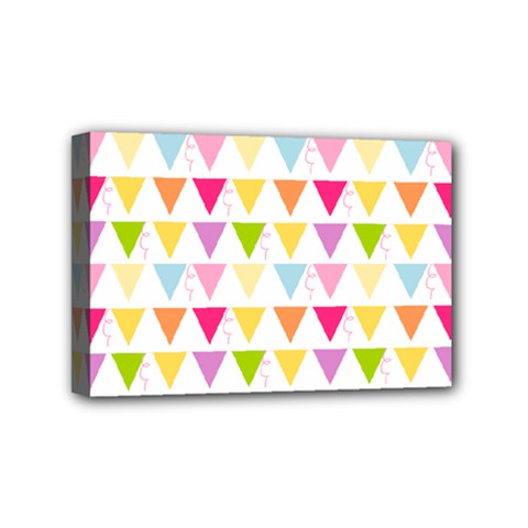 Bunting Triangle Color Rainbow Mini Canvas 6  X 4  by Mariart