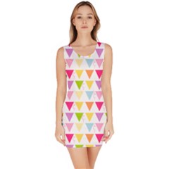 Bunting Triangle Color Rainbow Sleeveless Bodycon Dress by Mariart