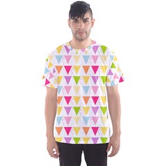 Bunting Triangle Color Rainbow Men s Sport Mesh Tee