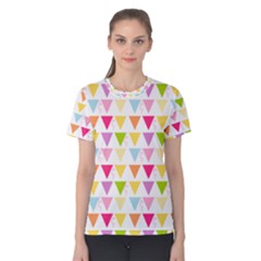 Bunting Triangle Color Rainbow Women s Cotton Tee