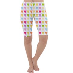 Bunting Triangle Color Rainbow Cropped Leggings  by Mariart