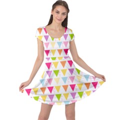 Bunting Triangle Color Rainbow Cap Sleeve Dresses