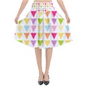 Bunting Triangle Color Rainbow Flared Midi Skirt View1