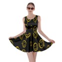 Face Smile Bored Mask Yellow Black Skater Dress View1