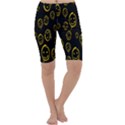 Face Smile Bored Mask Yellow Black Cropped Leggings  View1