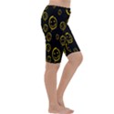 Face Smile Bored Mask Yellow Black Cropped Leggings  View3