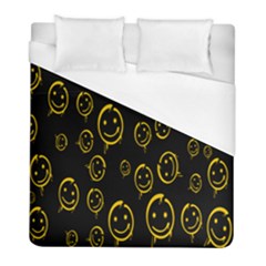 Face Smile Bored Mask Yellow Black Duvet Cover (full/ Double Size) by Mariart