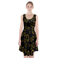 Face Smile Bored Mask Yellow Black Racerback Midi Dress by Mariart