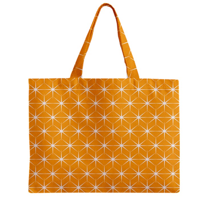 Yellow Stars Iso Line White Zipper Mini Tote Bag