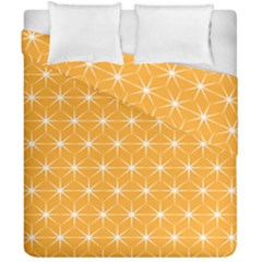 Yellow Stars Iso Line White Duvet Cover Double Side (california King Size) by Mariart