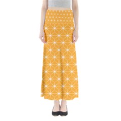 Yellow Stars Iso Line White Maxi Skirts by Mariart