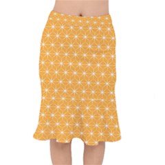 Yellow Stars Iso Line White Mermaid Skirt